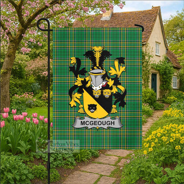McGeough Irish Clan Tartan Garden Flag with Coat of Arms