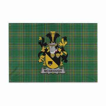 McGeough Irish Clan Tartan House Flag with Coat of Arms