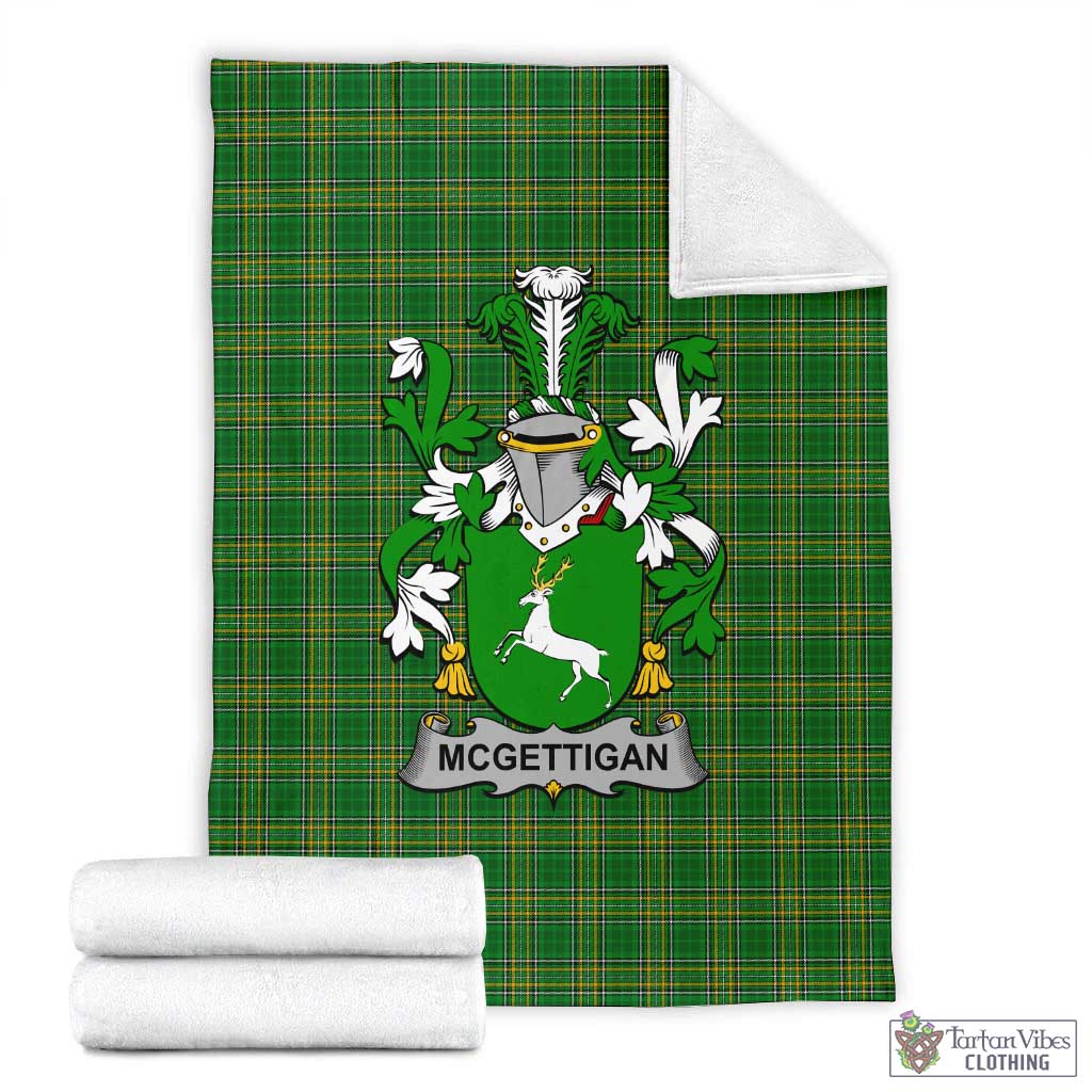 McGettigan Irish Clan Tartan Blanket with Coat of Arms X-Large 59 x 79 inches 150 x 200 cm - Tartan Vibes Clothing