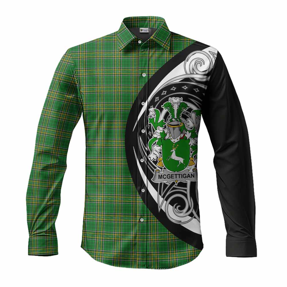 McGettigan Irish Clan Long Sleeve Button Shirt Celtic Circle Style Men's Shirt S - Tartan Vibes Clothing