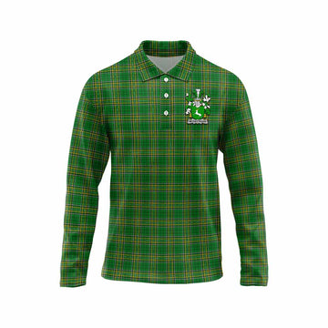 McGettigan Irish Clan Tartan Long Sleeve Polo Shirt with Coat of Arms Unisex - Tartan Vibes Clothing