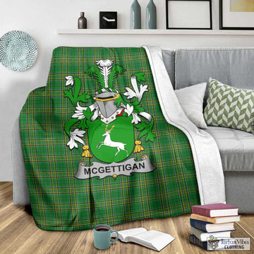 McGettigan Irish Clan Tartan Blanket with Coat of Arms - Tartan Vibes Clothing