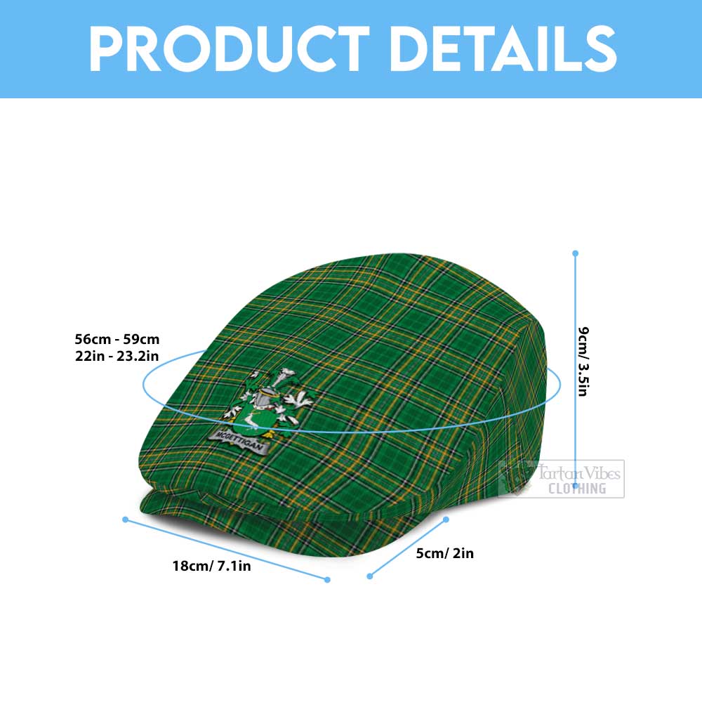 McGettigan Irish Clan Tartan Jeff Cap, Tartan Flat Cap with Coat of Arm - Tartan Vibes Clothing