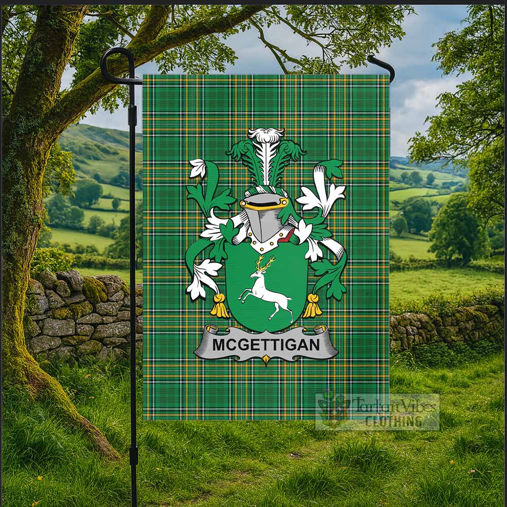 McGettigan Irish Clan Tartan Flag with Coat of Arms
