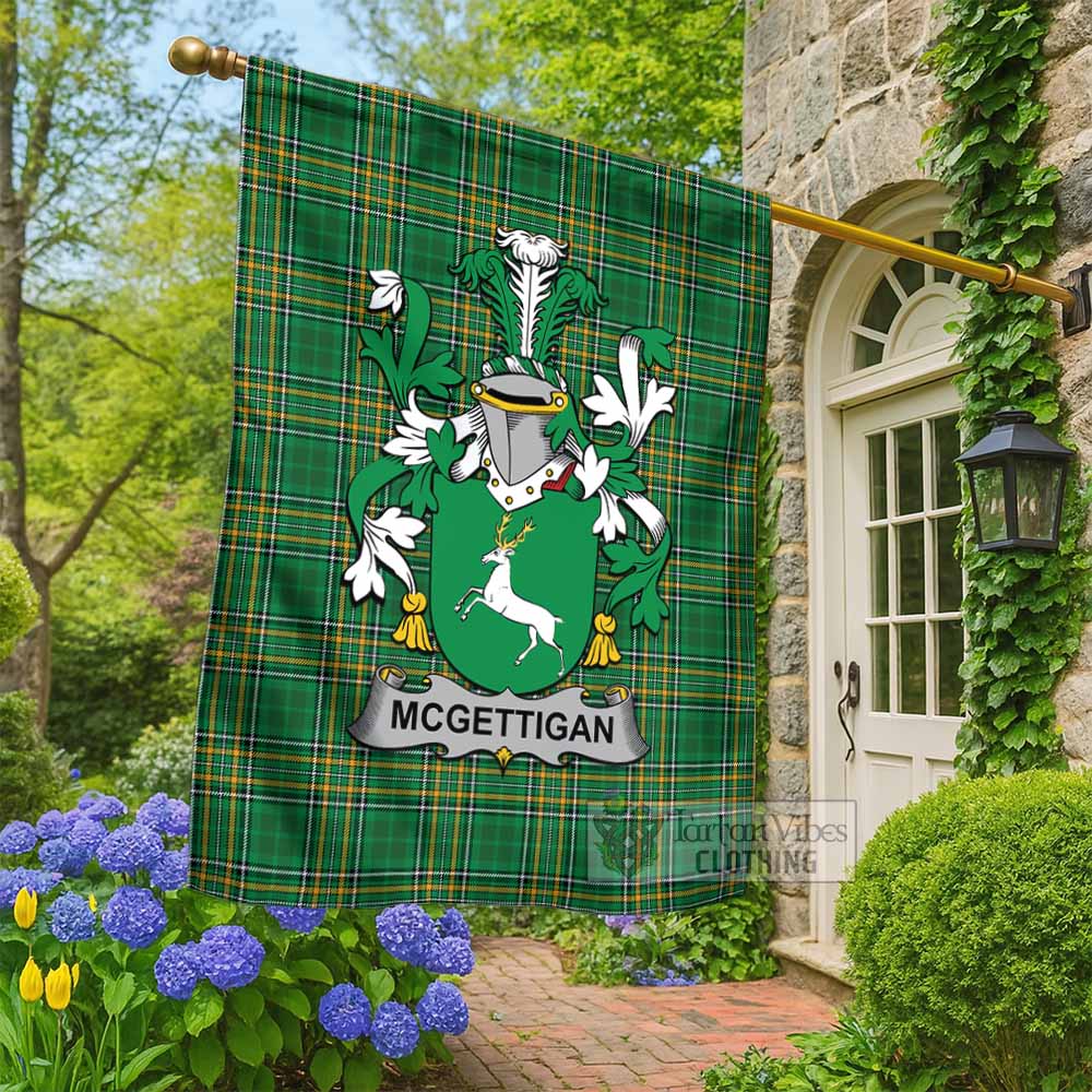 McGettigan Irish Clan Tartan Flag with Coat of Arms