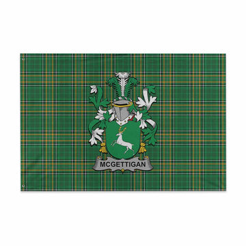 McGettigan Irish Clan Tartan House Flag with Coat of Arms