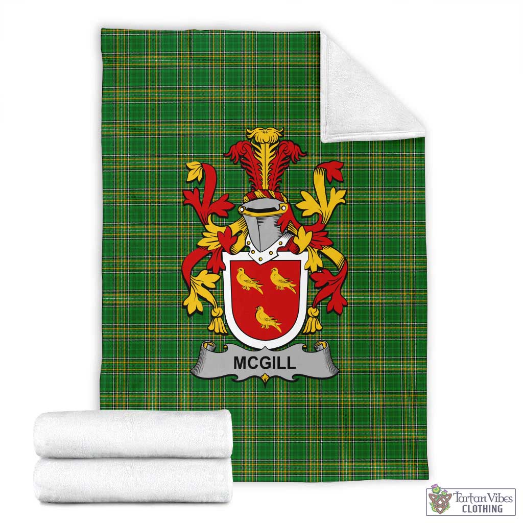 McGill Irish Clan Tartan Blanket with Coat of Arms X-Large 59 x 79 inches 150 x 200 cm - Tartan Vibes Clothing