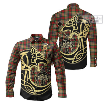 McGill Tartan Long Sleeve Button Shirt with Family Crest Celtic Wolf Style Men's Shirt S - Tartan Vibes Clothing
