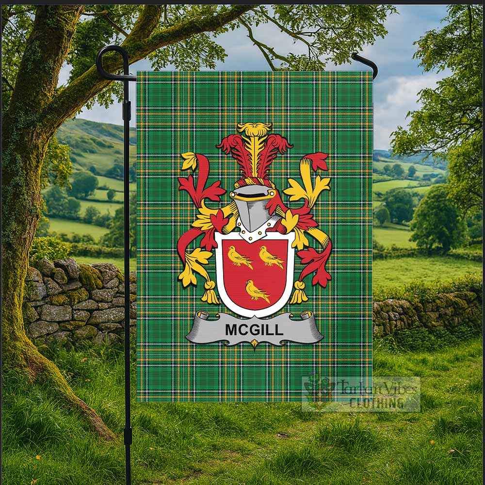 McGill Irish Clan Tartan Flag with Coat of Arms