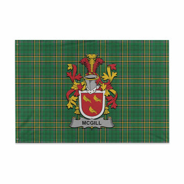 McGill Irish Clan Tartan House Flag with Coat of Arms