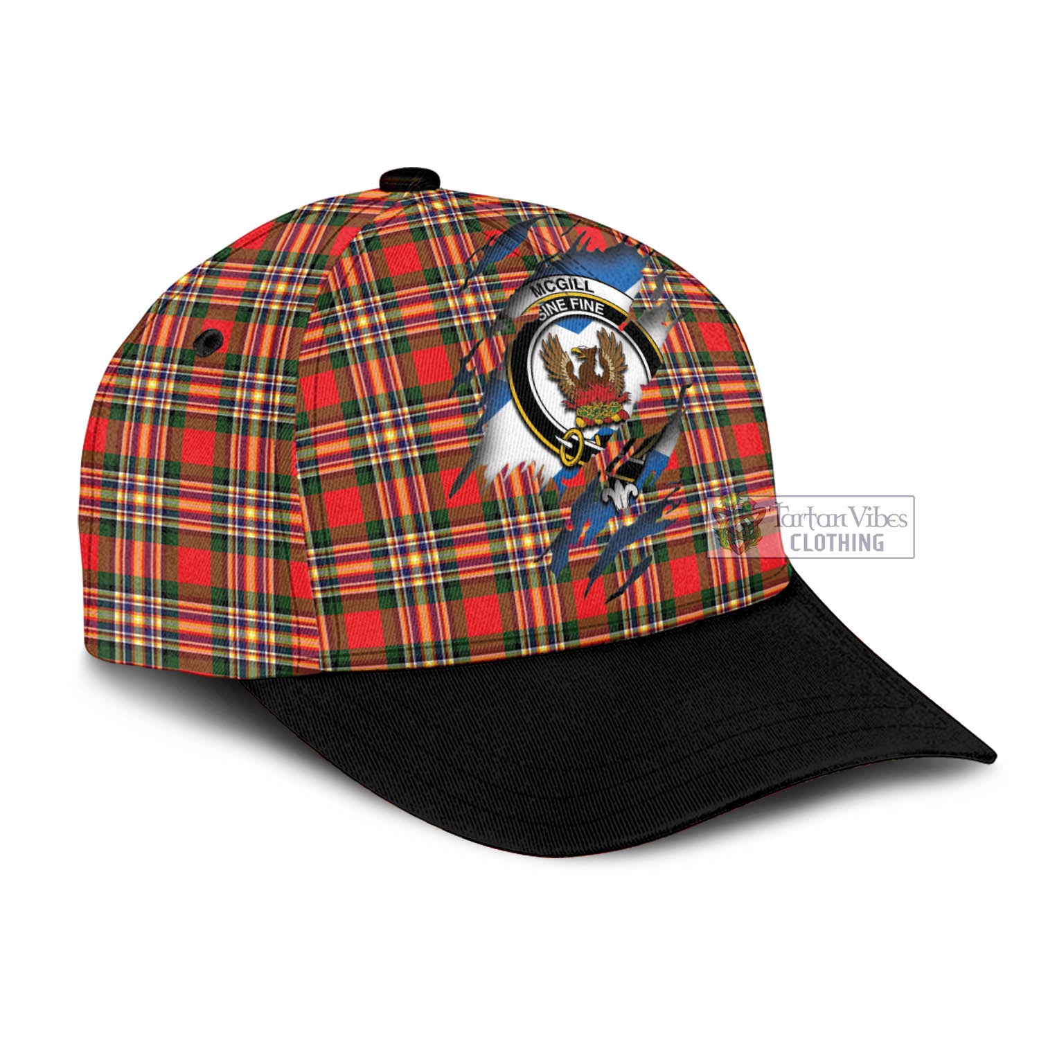 Tartan Vibes Clothing McGill Modern Tartan Classic Cap with Family Crest In Me Style