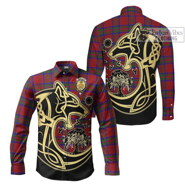 McGillivray Tartan Long Sleeve Button Shirt with Family Crest Celtic Wolf Style Men's Shirt S - Tartan Vibes Clothing