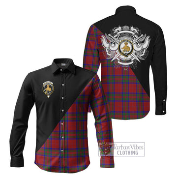 McGillivray Tartan Long Sleeve Button Shirt with Family Crest and Military Logo Style Men's Shirt S - Tartanvibesclothing Shop
