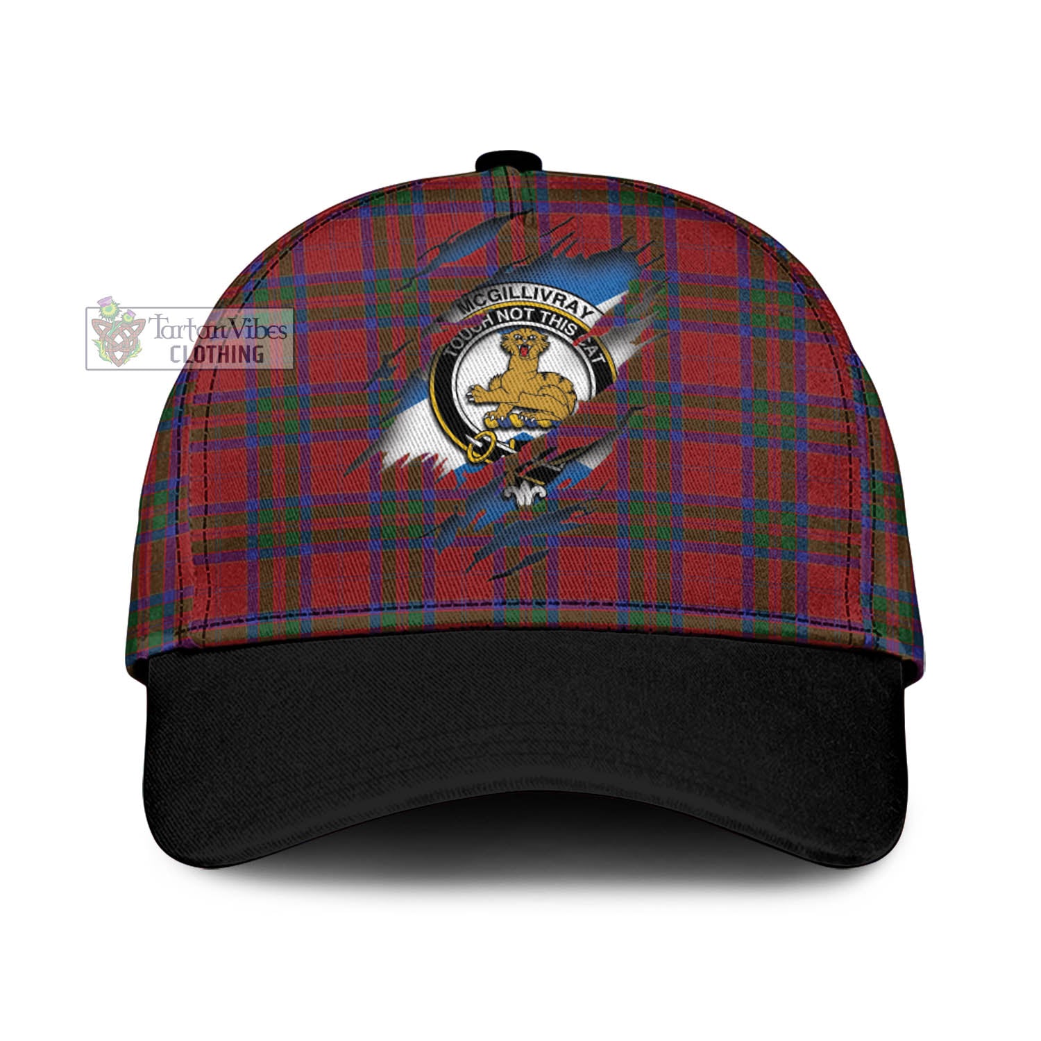 Tartan Vibes Clothing McGillivray Tartan Classic Cap with Family Crest In Me Style