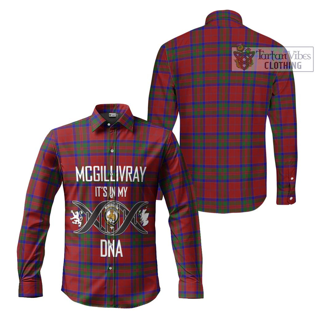 McGillivray Tartan Long Sleeve Button Shirt with Family Crest DNA In Me Style Men's Shirt - Tartanvibesclothing Shop