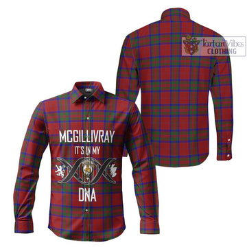 McGillivray Tartan Long Sleeve Button Shirt with Family Crest DNA In Me Style Men's Shirt - Tartanvibesclothing Shop