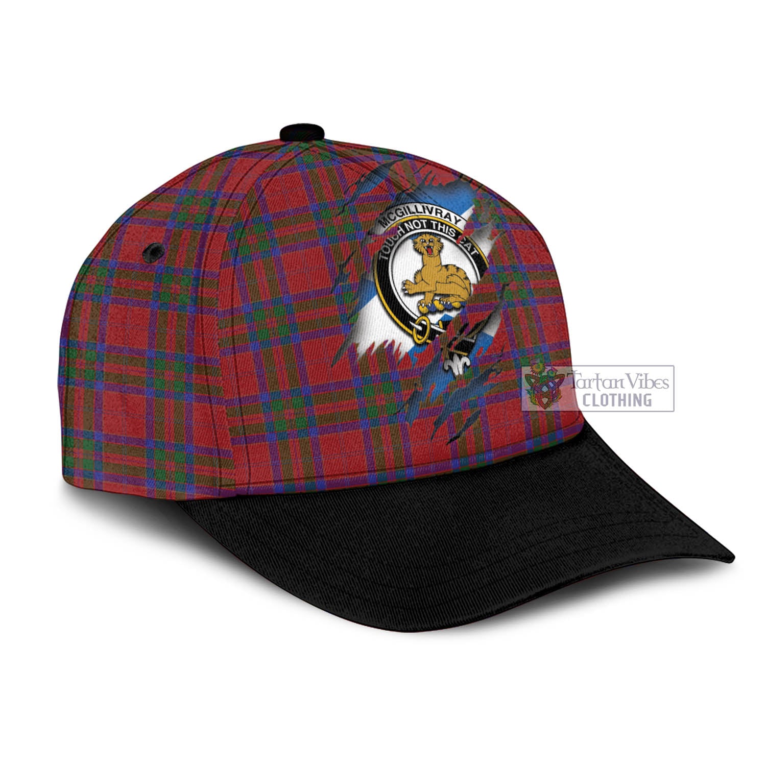 Tartan Vibes Clothing McGillivray Tartan Classic Cap with Family Crest In Me Style