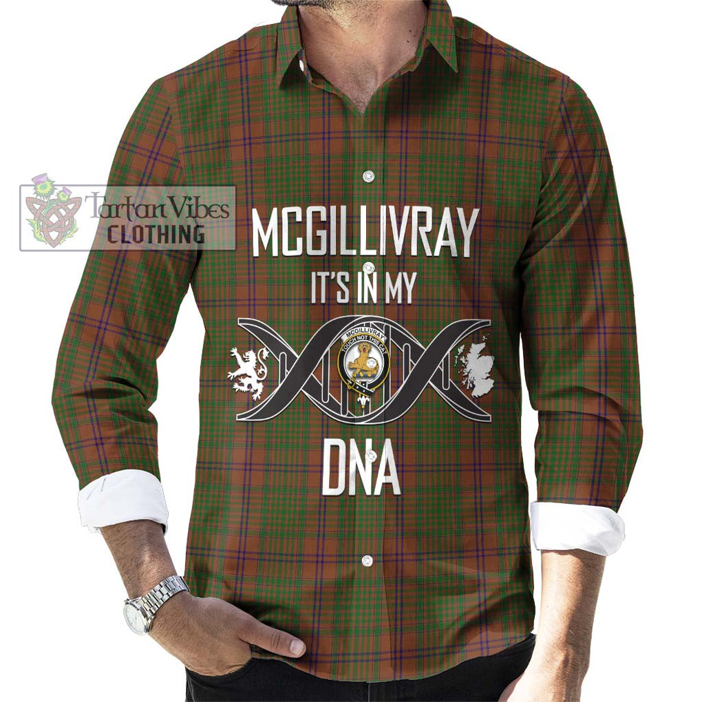 McGillivray Hunting Tartan Long Sleeve Button Shirt with Family Crest DNA In Me Style Men's Shirt S - Tartanvibesclothing Shop