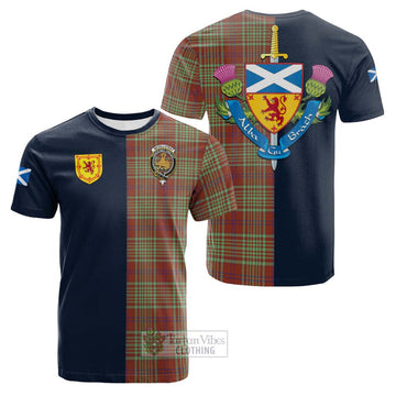 McGillivray Hunting Ancient Tartan Cotton T-shirt Alba with Scottish Lion Royal Arm Half Style