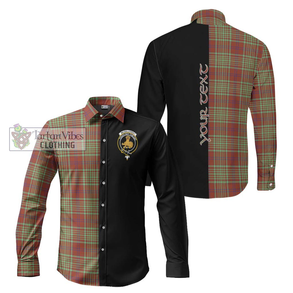 McGillivray Hunting Ancient Tartan Long Sleeve Button Shirt with Family Crest and Half Of Me Style Men's Shirt S - Tartanvibesclothing Shop