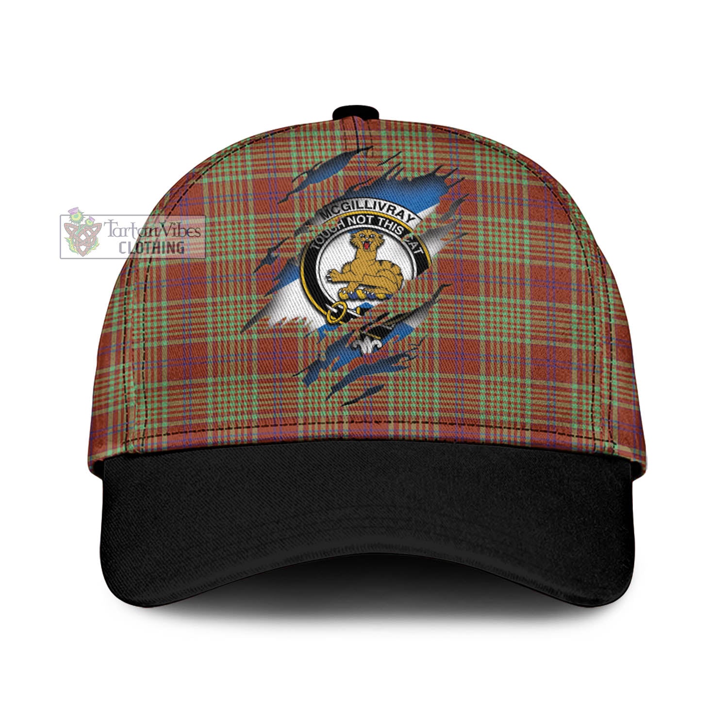 Tartan Vibes Clothing McGillivray Hunting Ancient Tartan Classic Cap with Family Crest In Me Style