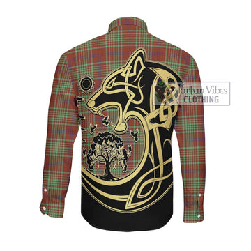 McGillivray Hunting Ancient Tartan Long Sleeve Button Shirt with Family Crest Celtic Wolf Style Men's Shirt - Tartan Vibes Clothing