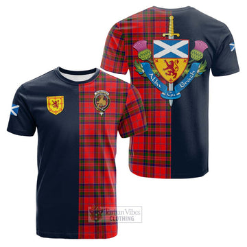 McGillivray Modern Tartan Cotton T-shirt Alba with Scottish Lion Royal Arm Half Style
