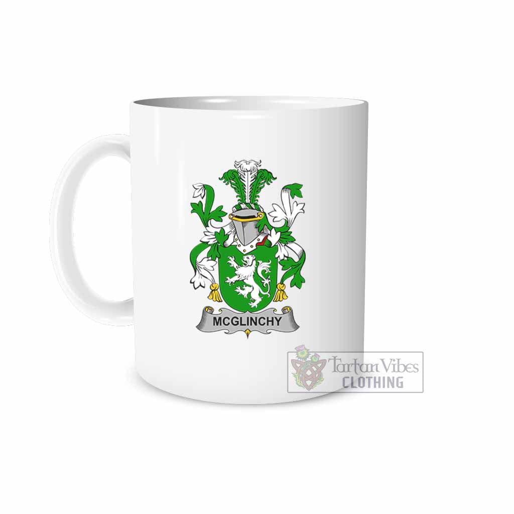 McGlinchy Irish Clan Coat of Arms Ceramic Mug White - 2D-tartanvibesclothing