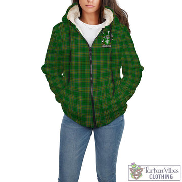 McGlinchy Irish Clan Tartan Sherpa Hoodie with Coat of Arms - Tartan Vibes Clothing