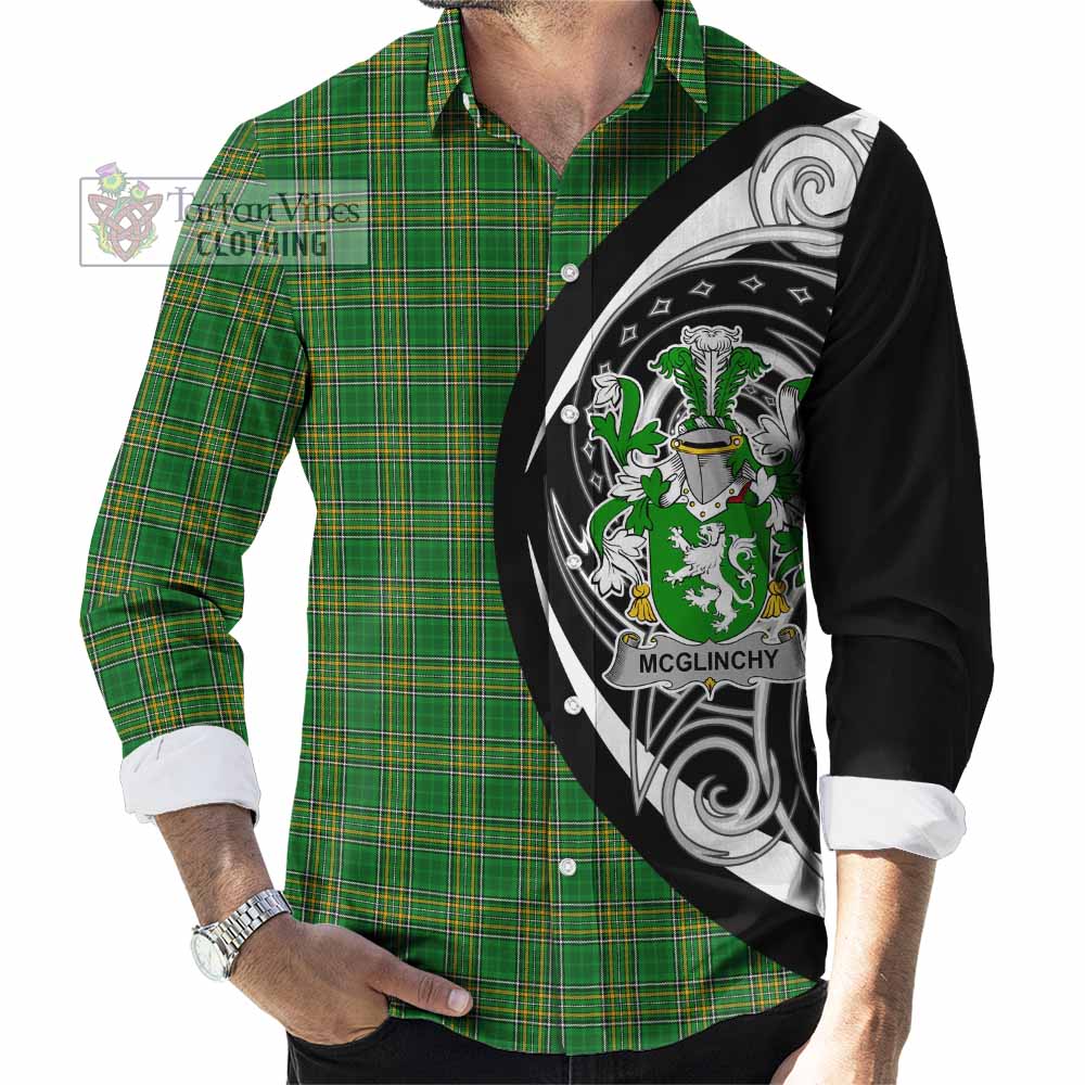 McGlinchy Irish Clan Long Sleeve Button Shirt Celtic Circle Style - Tartan Vibes Clothing