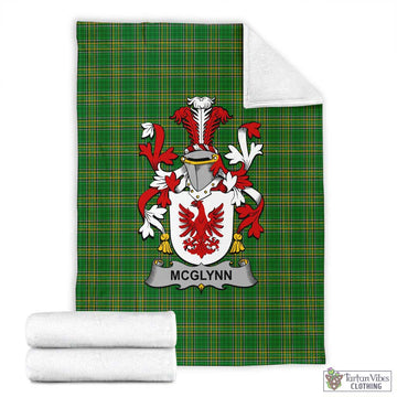 McGlynn Irish Clan Tartan Blanket with Coat of Arms