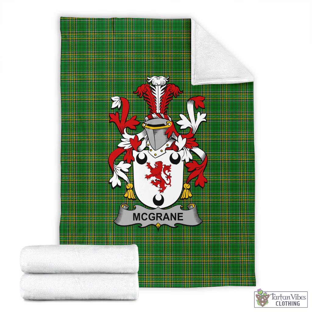 McGrane Irish Clan Tartan Blanket with Coat of Arms X-Large 59 x 79 inches 150 x 200 cm - Tartan Vibes Clothing