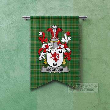 McGrane Irish Clan Tartan Gonfalon, Tartan Banner with Coat of Arms