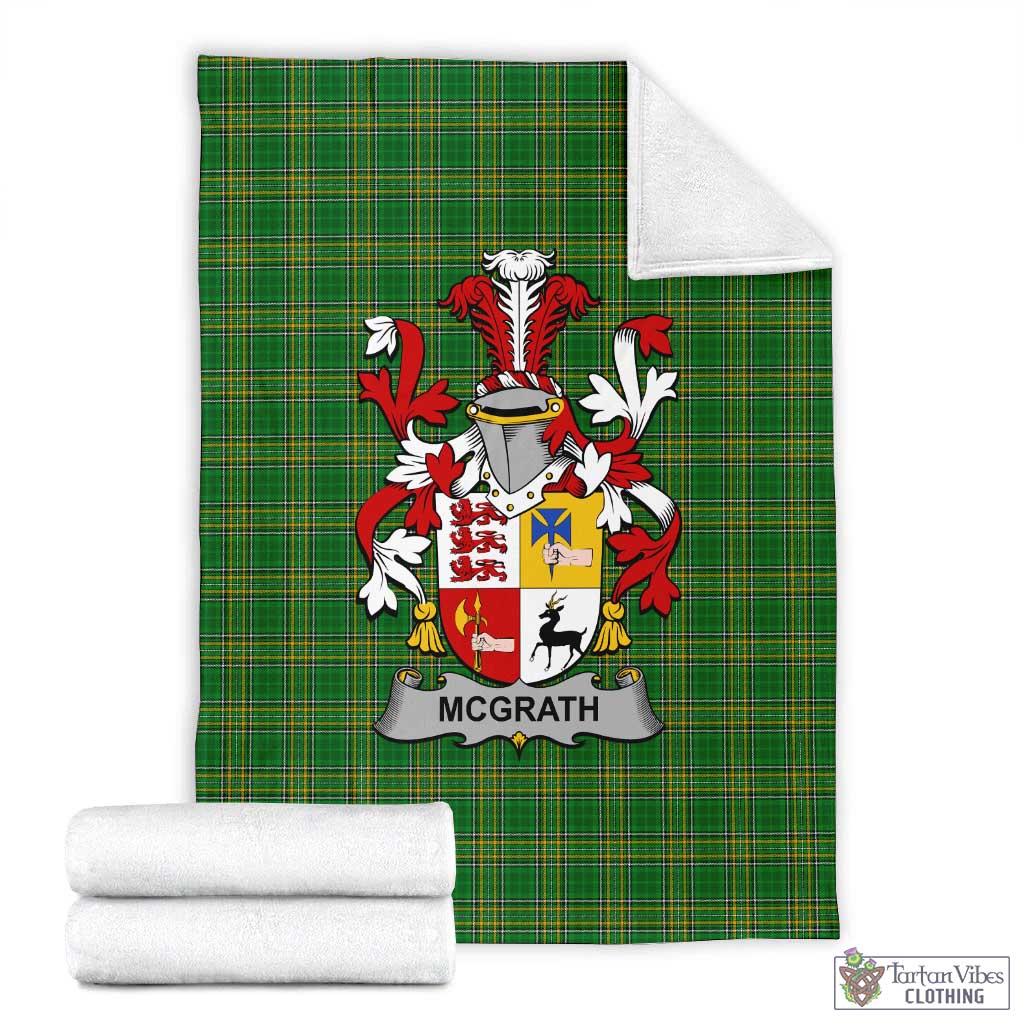 McGrath Irish Clan Tartan Blanket with Coat of Arms X-Large 59 x 79 inches 150 x 200 cm - Tartan Vibes Clothing