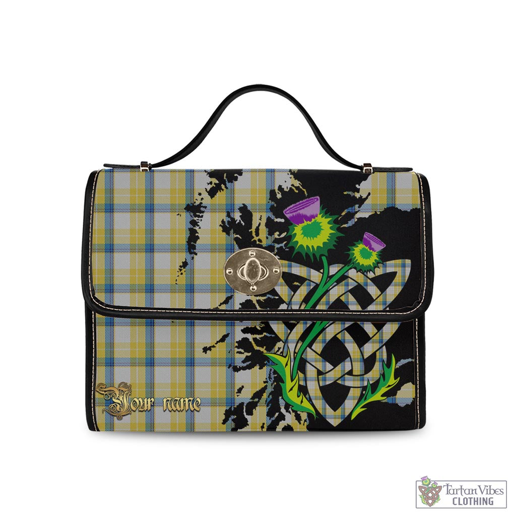 Tartan Vibes Clothing McGrath Tartan Waterproof Canvas Bag with Scotland Map and Thistle Celtic Accents