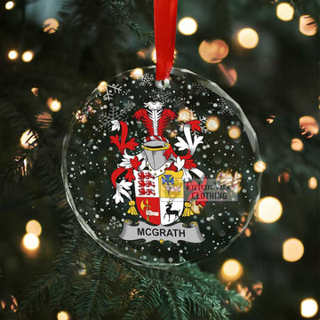 Tartan Vibes Clothing McGrath Irish Clan Christmas Glass Ornament with Coat of Arms