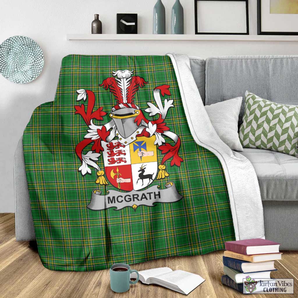 McGrath Irish Clan Tartan Blanket with Coat of Arms - Tartan Vibes Clothing