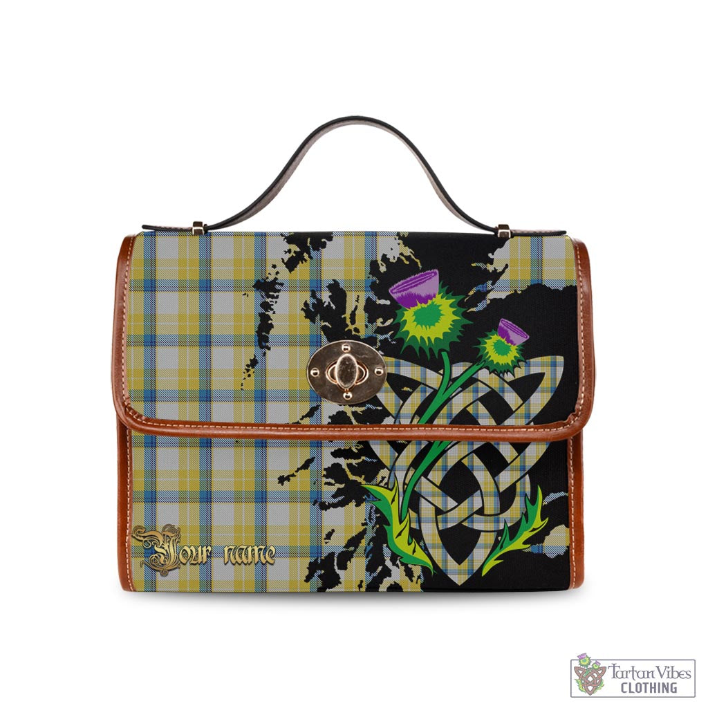 Tartan Vibes Clothing McGrath Tartan Waterproof Canvas Bag with Scotland Map and Thistle Celtic Accents