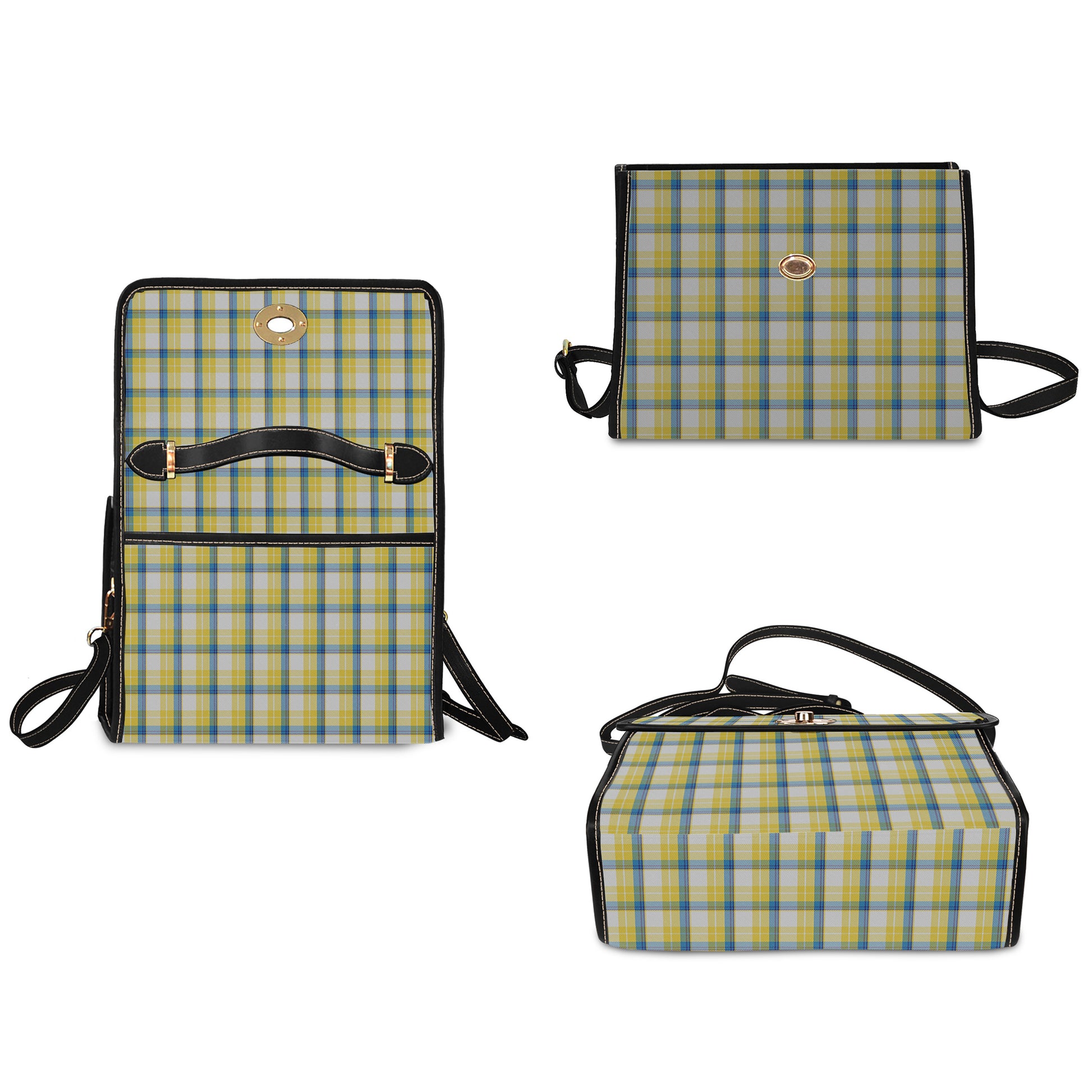 Tartan Vibes Clothing McGrath Tartan Leather Strap Waterproof Canvas Bag