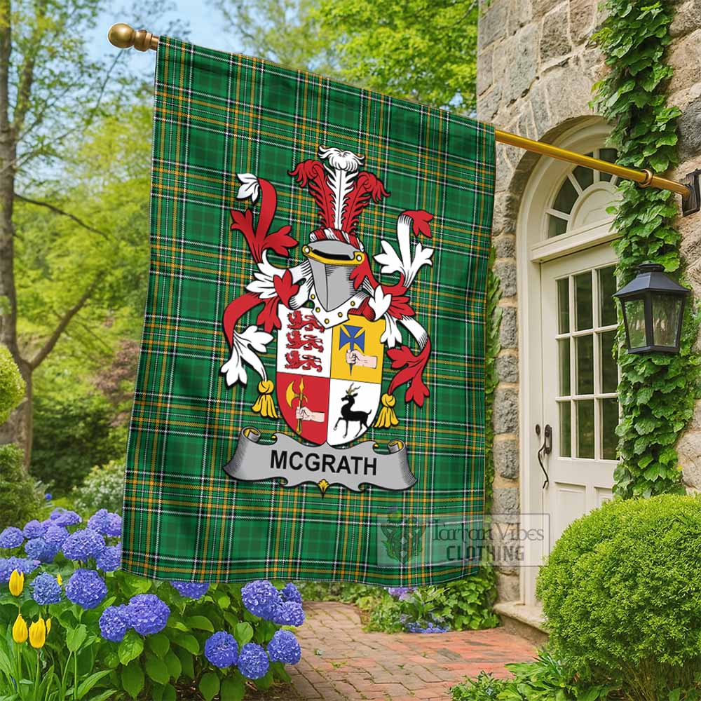 McGrath Irish Clan Tartan Flag with Coat of Arms