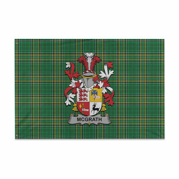Tartan Vibes Clothing McGrath Irish Clan Tartan House Flag with Coat of Arms