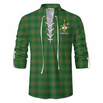 McGuiness Irish Clan Tartan Ghillie Kilt Shirt with Coat of Arms