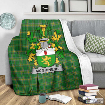 McGuiness Irish Clan Tartan Blanket with Coat of Arms