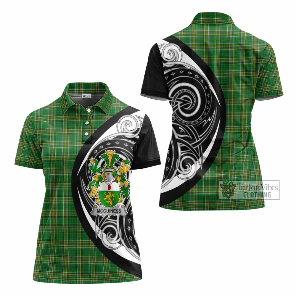 Tartan Vibes Clothing McGuiness Irish Clan Women's Polo Shirt Celtic Circle Style