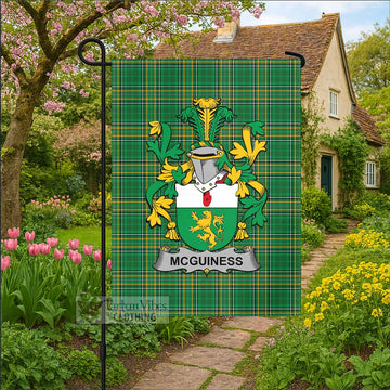 McGuiness Irish Clan Tartan Garden Flag with Coat of Arms