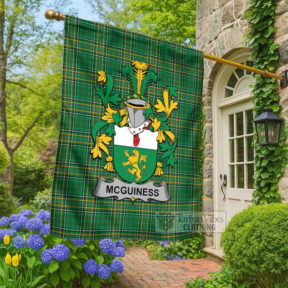 McGuiness Irish Clan Tartan Flag with Coat of Arms