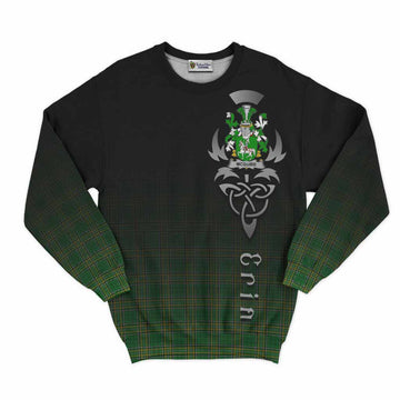 Tartan Vibes Clothing McGuire Irish Clan Sweatshirt with Coat of Arms Erin Go Bragh Celtic Inspired