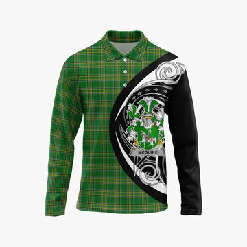 Tartan Vibes Clothing McGuire Irish Clan Long Sleeve Polo Shirt Celtic Circle Style