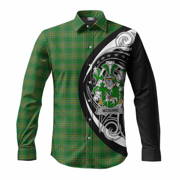 McGuire Irish Clan Long Sleeve Button Shirt Celtic Circle Style Men's Shirt S - Tartan Vibes Clothing