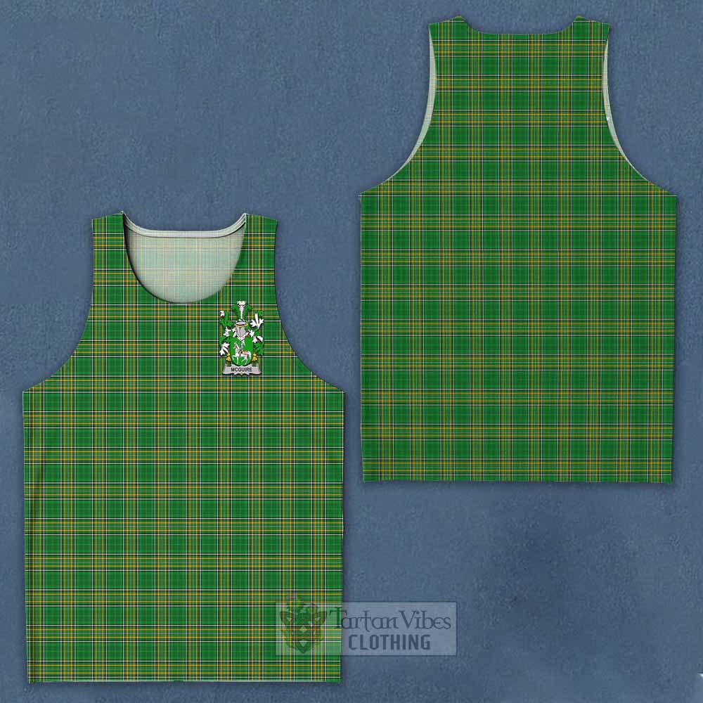 Tartan Vibes Clothing McGuire Irish Clan Tartan Men's Tank Top with Coat of Arms